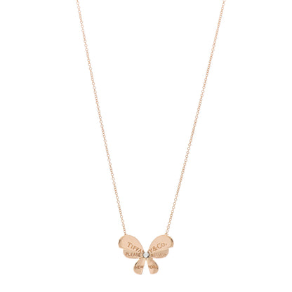 Tiffany 18K Rose Gold Sterling Silver Return to Tiffany Love Bugs Butterfly Pendant Necklace 1 of 5