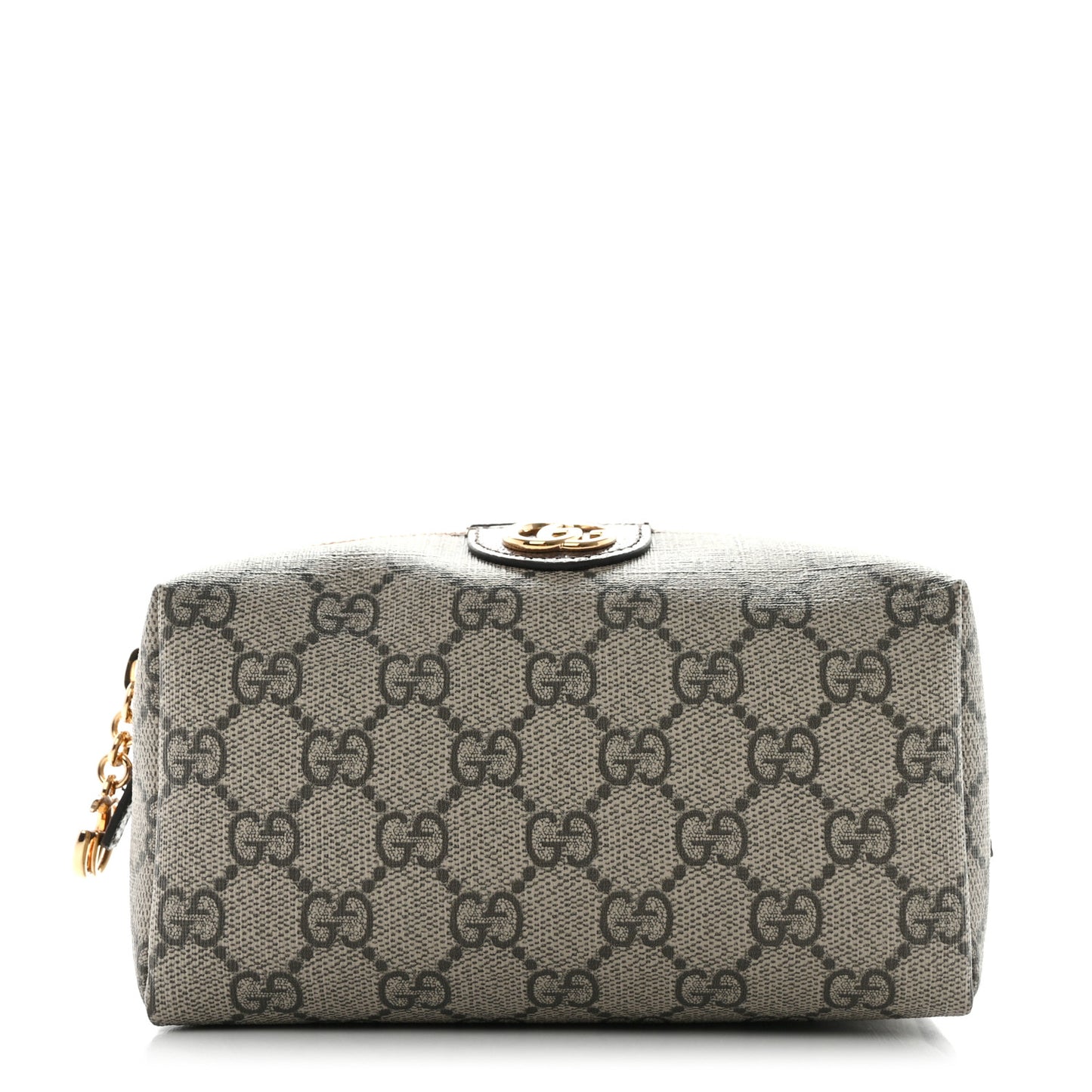 Soft GG Supreme Monogram Calfskin Medium Ophidia Cosmetic Case Beige Ebony New Acero