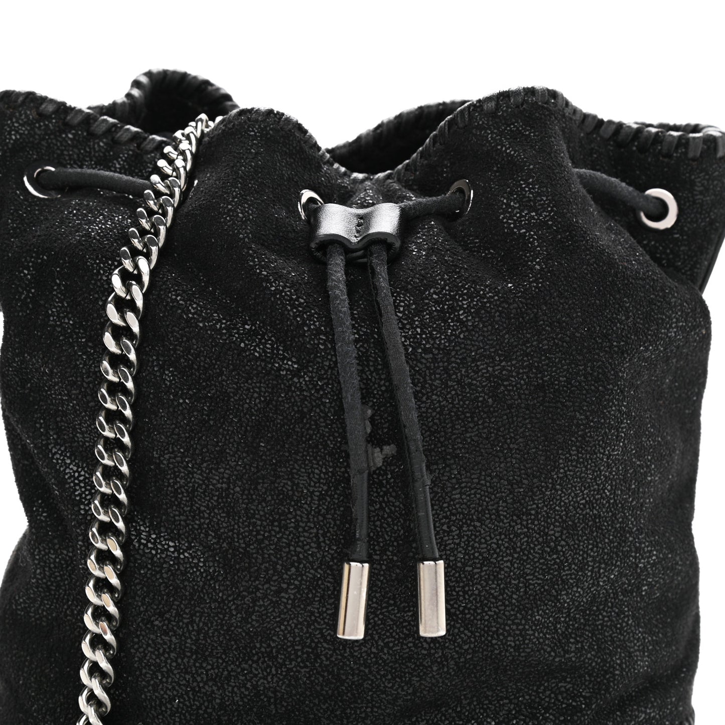 Shaggy Deer Small Falabella Bucket Bag Black