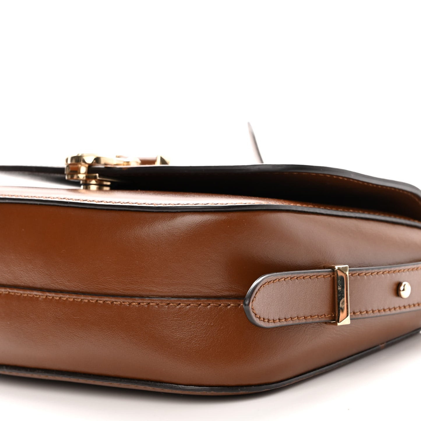 Calfskin Varenne Shoulder Bag Small Dark Tan