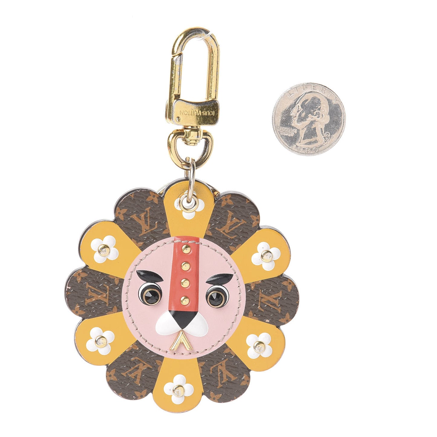 Monogram Fun Face Lion Bag Charm