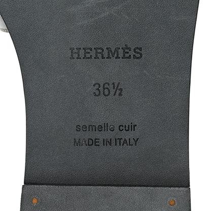 Hermes Box Calfskin Oran Sandals 36.5 Black 8 of 8