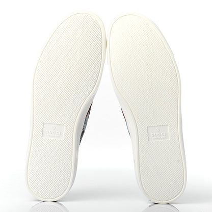 Gucci GG Supreme Monogram Blooms Womens Slip On Sneakers 38 Beige Blue Navy Red 5 of 8
