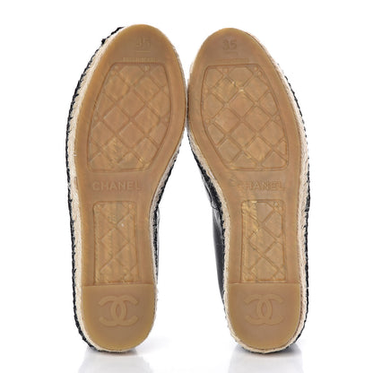 Chanel Lambskin Quilted CC Espadrilles 35 Black 5 of 7
