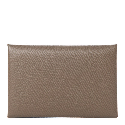 Hermes Epsom Calvi Card Case Etoupe 1 of 8