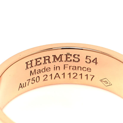 Hermes 18K Rose Gold Diamond PM H D'Ancre Ring 54 6.75 4 of 5