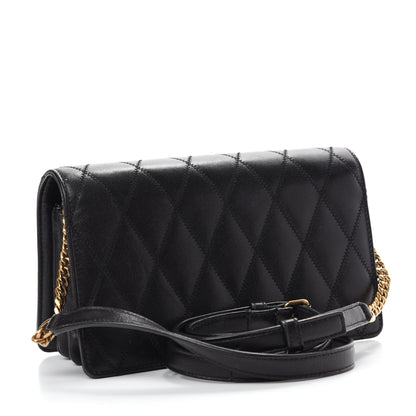Saint Laurent Lambskin Diamond Quilted Monogram Angie Chain Bag Black 3 of 11