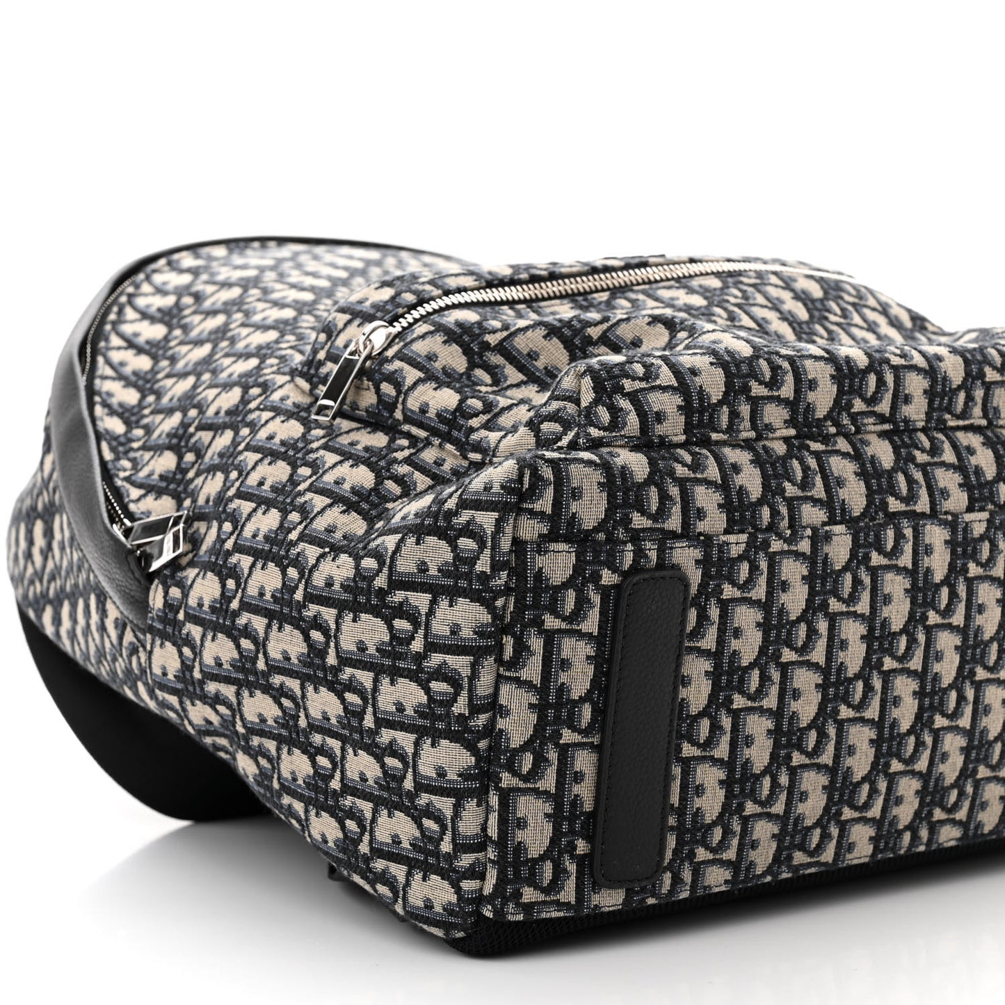 Oblique Calfskin Rider Backpack Beige Black