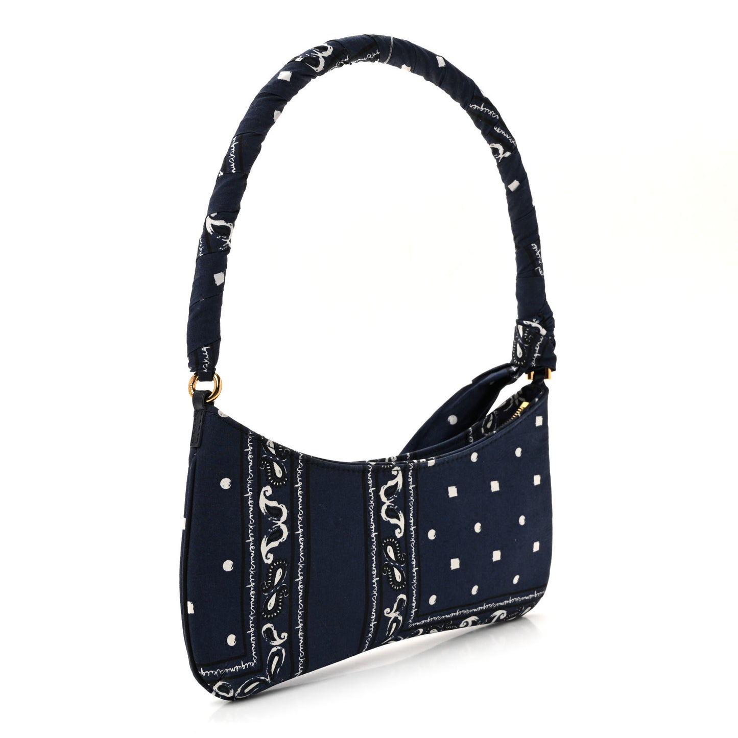Cotton Canvas Paisley Print Le Bisou Navy
