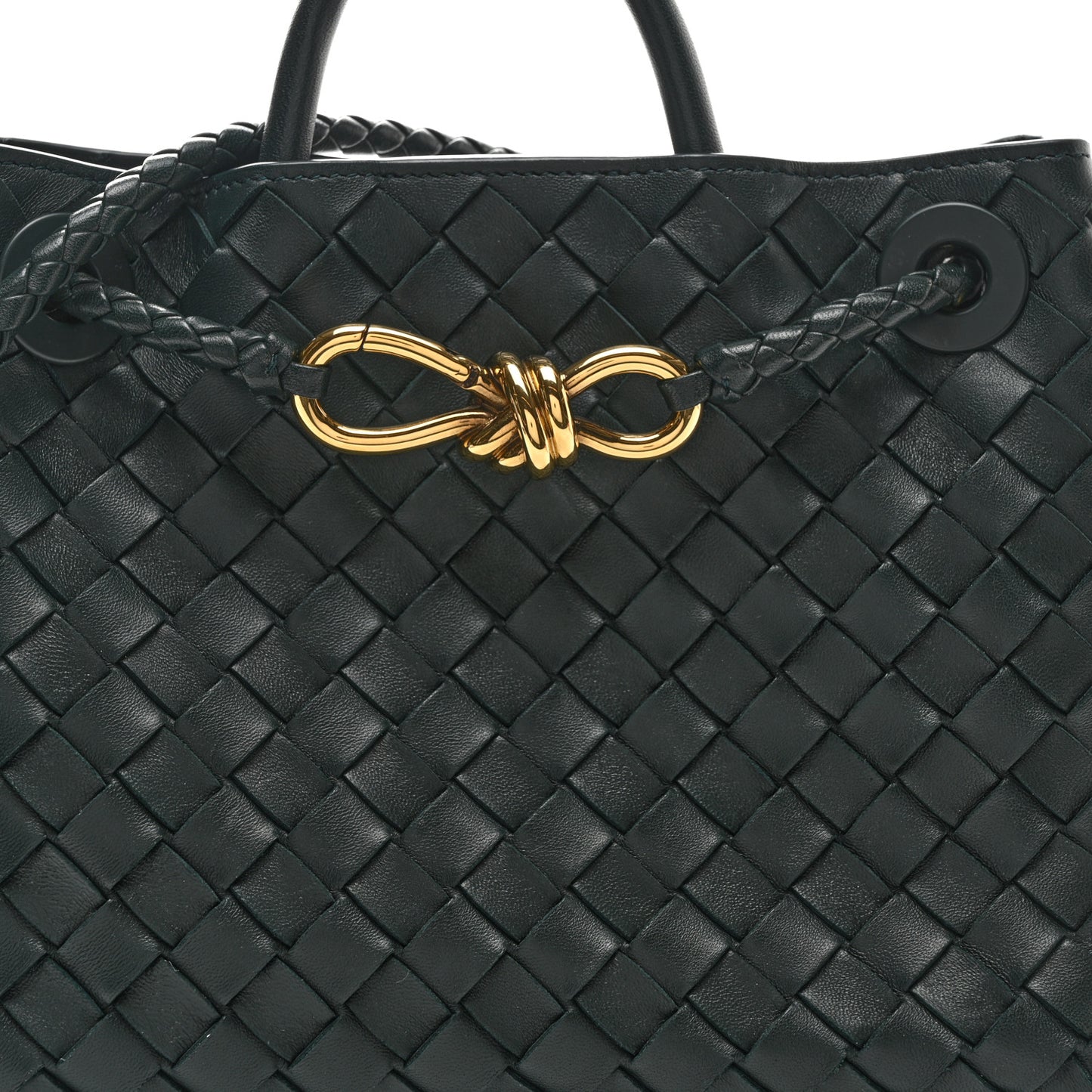 Nappa Intrecciato Small Andiamo Shoulder Bag Emerald Green