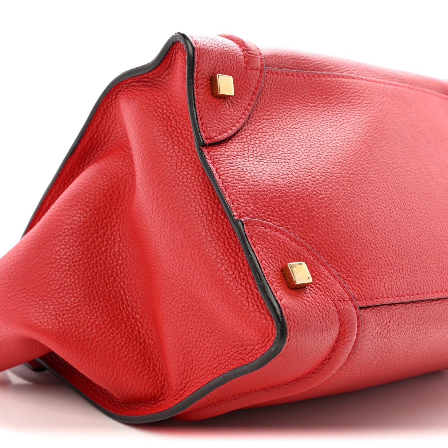Drummed Calfskin Mini Luggage Coquelicot