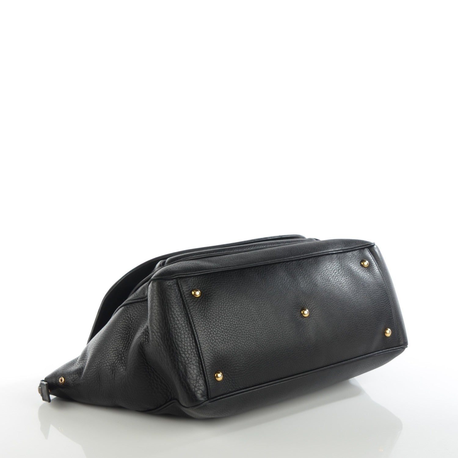 Gucci Pebbled Calfskin Medium 1973 Top Handle Satchel Black 4 of 7