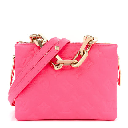 Louis Vuitton Calfskin Embossed Monogram Coussin BB Rose Fluo 1 of 11