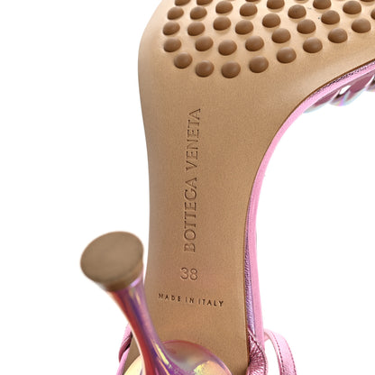 Bottega Veneta Metallic Lambskin Dot 90mm Sandals 38 Azalea 8 of 10