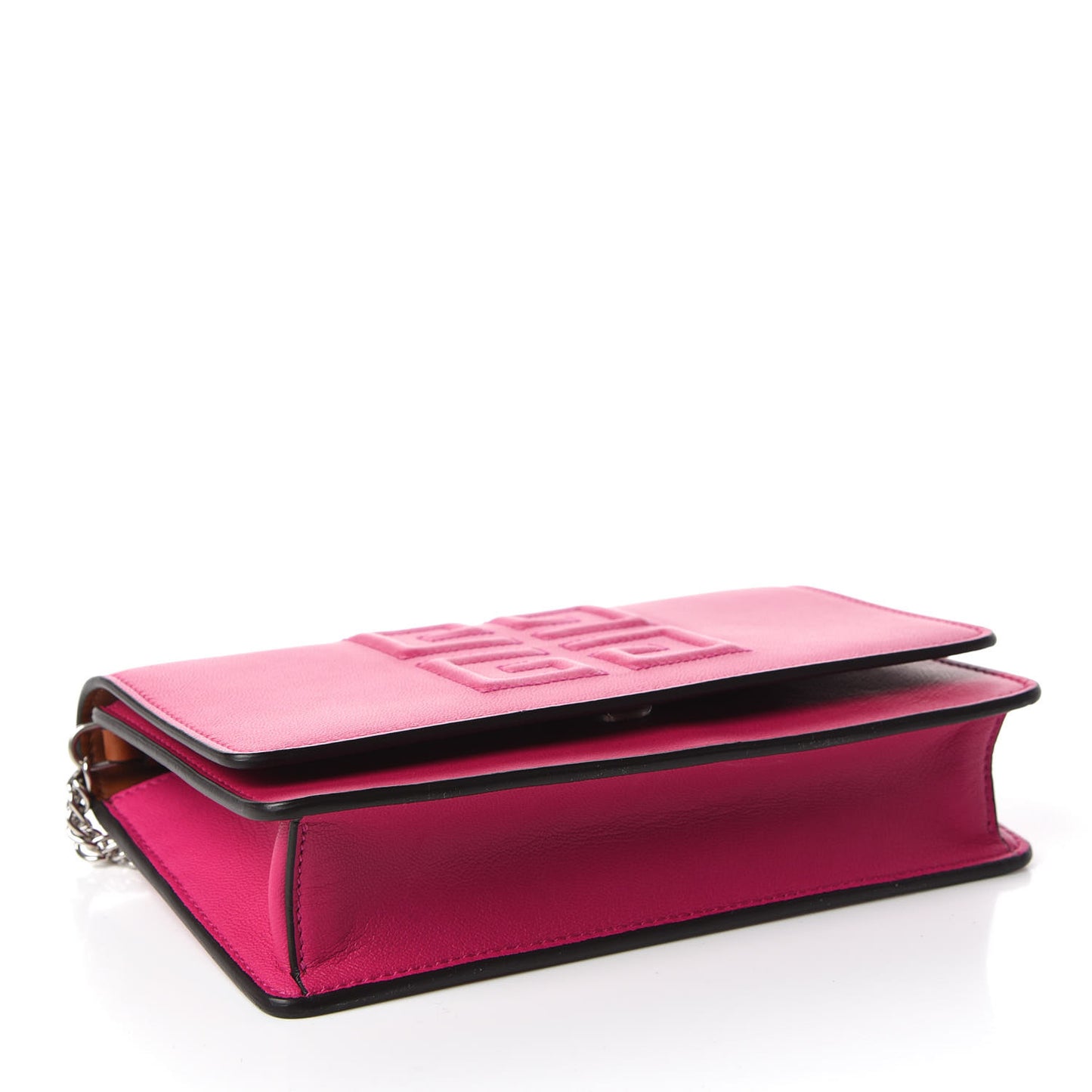 Lambskin Emblem Chain Wallet Cyclamen