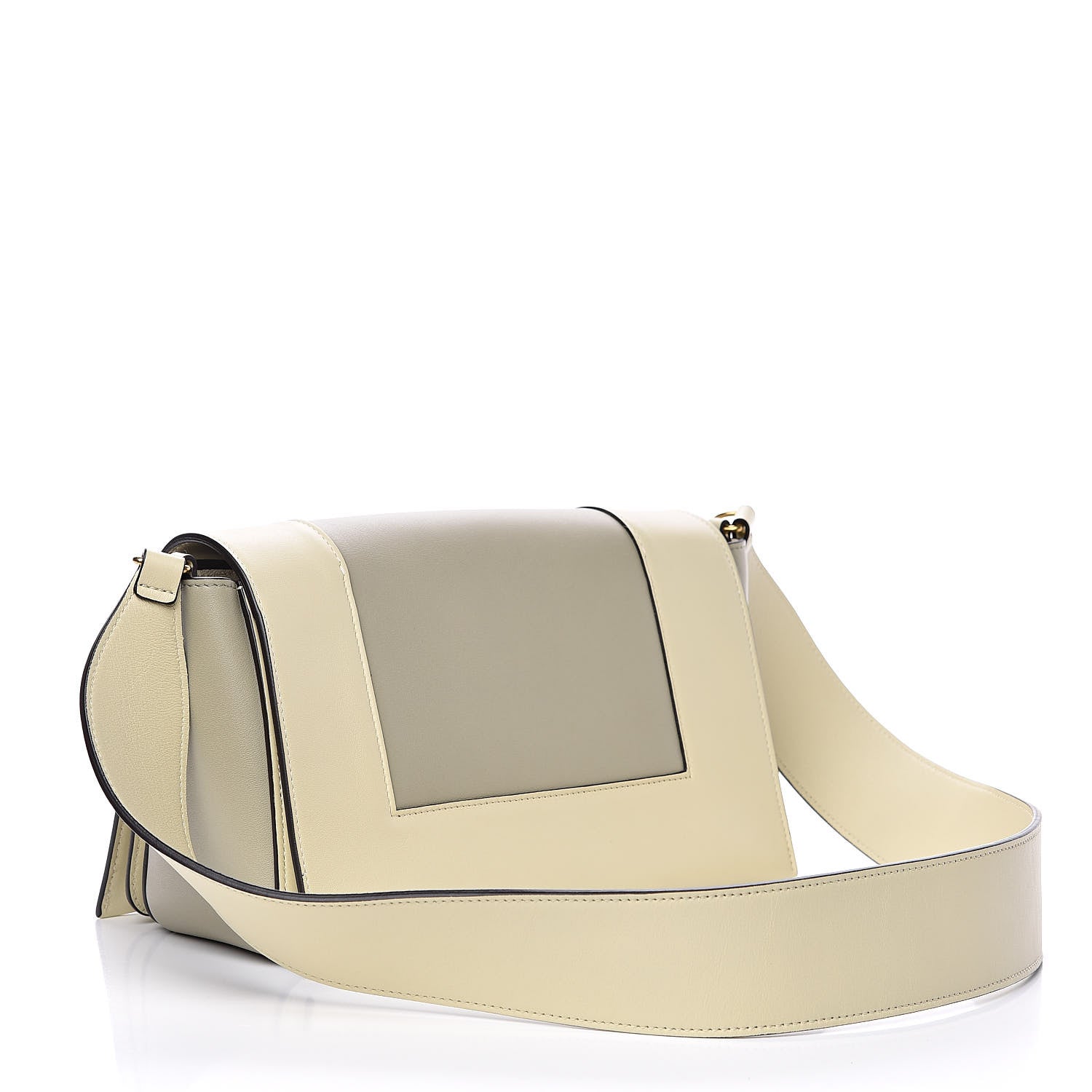 Celine Shiny Smooth Calfskin Medium Frame Shoulder Bag Chalk Mastic 3 of 10