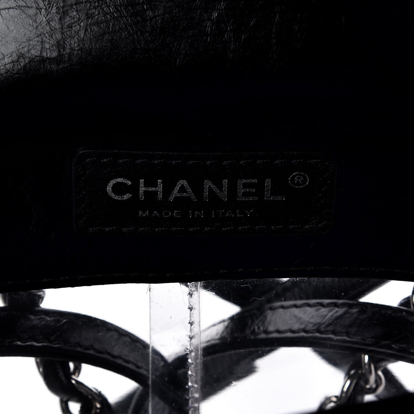 Crumpled Calfskin PVC Quilted Backpack Black