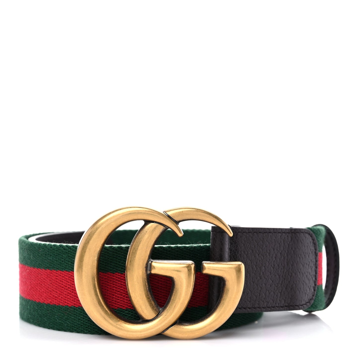 Nylon Textured Dollar Calfskin Double G Web 40mm Belt 80 32 Green Red Dark Cocoa