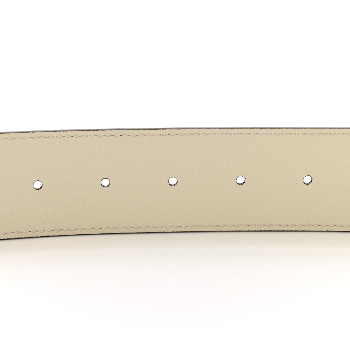 Plutone Calfskin Palladium Double G 40mm Belt 80 32 Mystic White