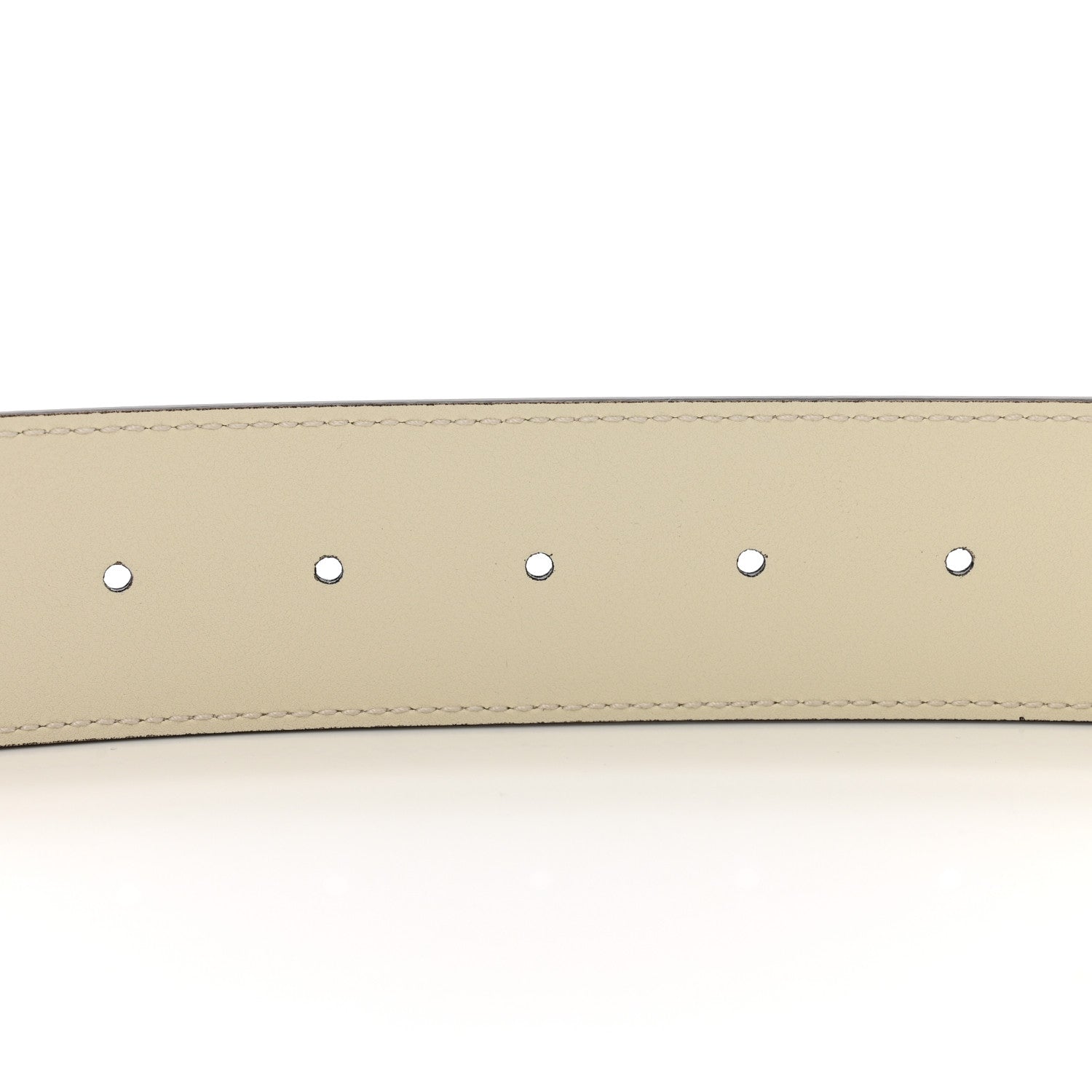 Gucci Plutone Calfskin Palladium Double G 40mm Belt 80 32 Mystic White 4 of 5