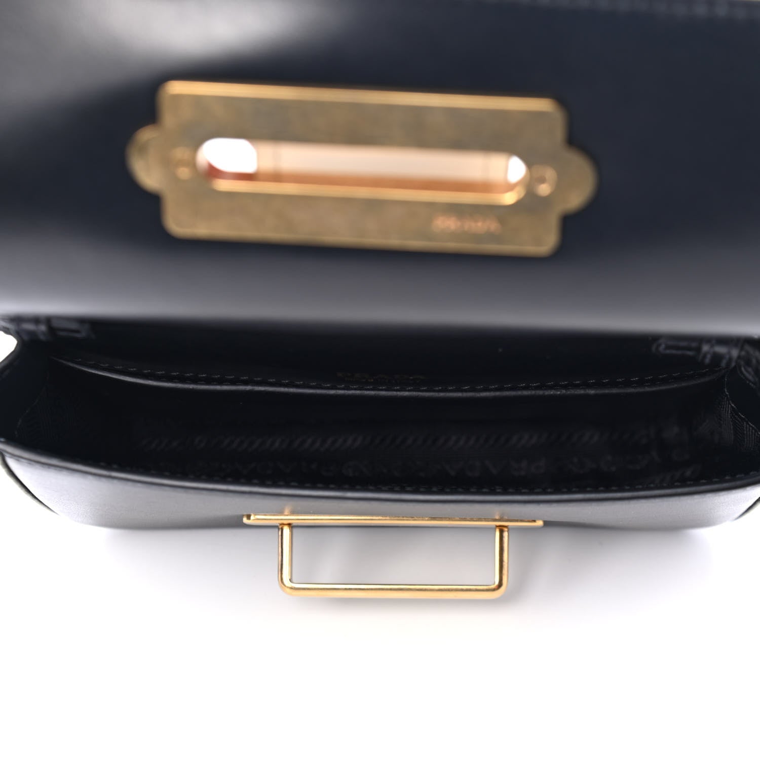 Prada Saffiano City Calf Cahier Belt Bag Black White 4 of 4