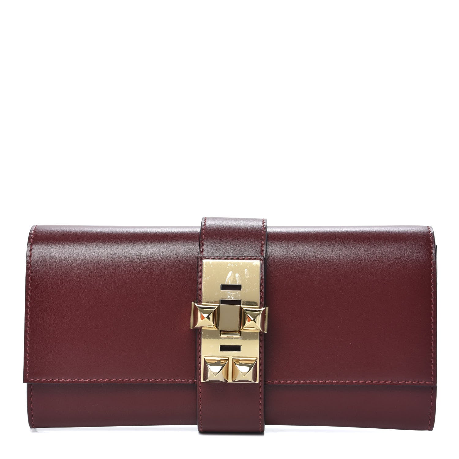 Hermes Tadelakt Medor 23 Clutch Rouge H 1 of 9