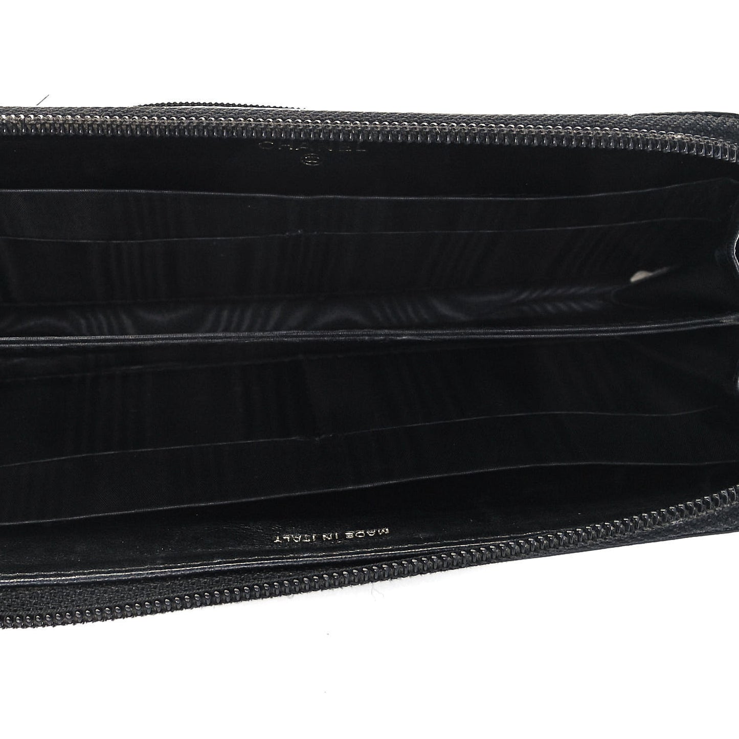 Caviar Large Timeless CC Zip Around Wallet Black