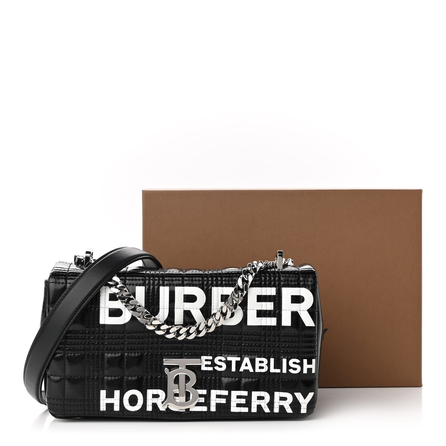 Burberry Patent Quilted Horseferry Print Small Lola Bag Black 9 of 9