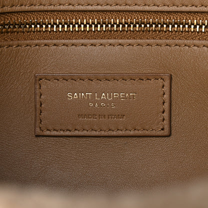 Saint Laurent Nubuck Shearling Monogram Medium Niki Chain Satchel Ivory Natural Tan 6 of 16
