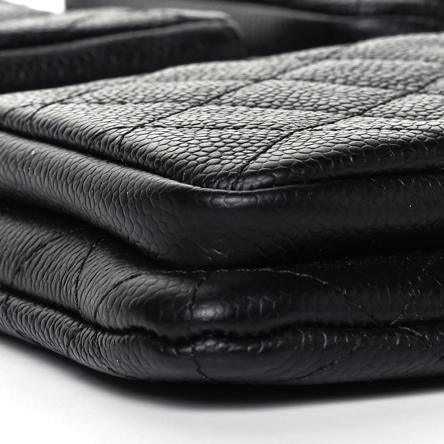 Caviar Quilted Zipped Multi Pouch Black