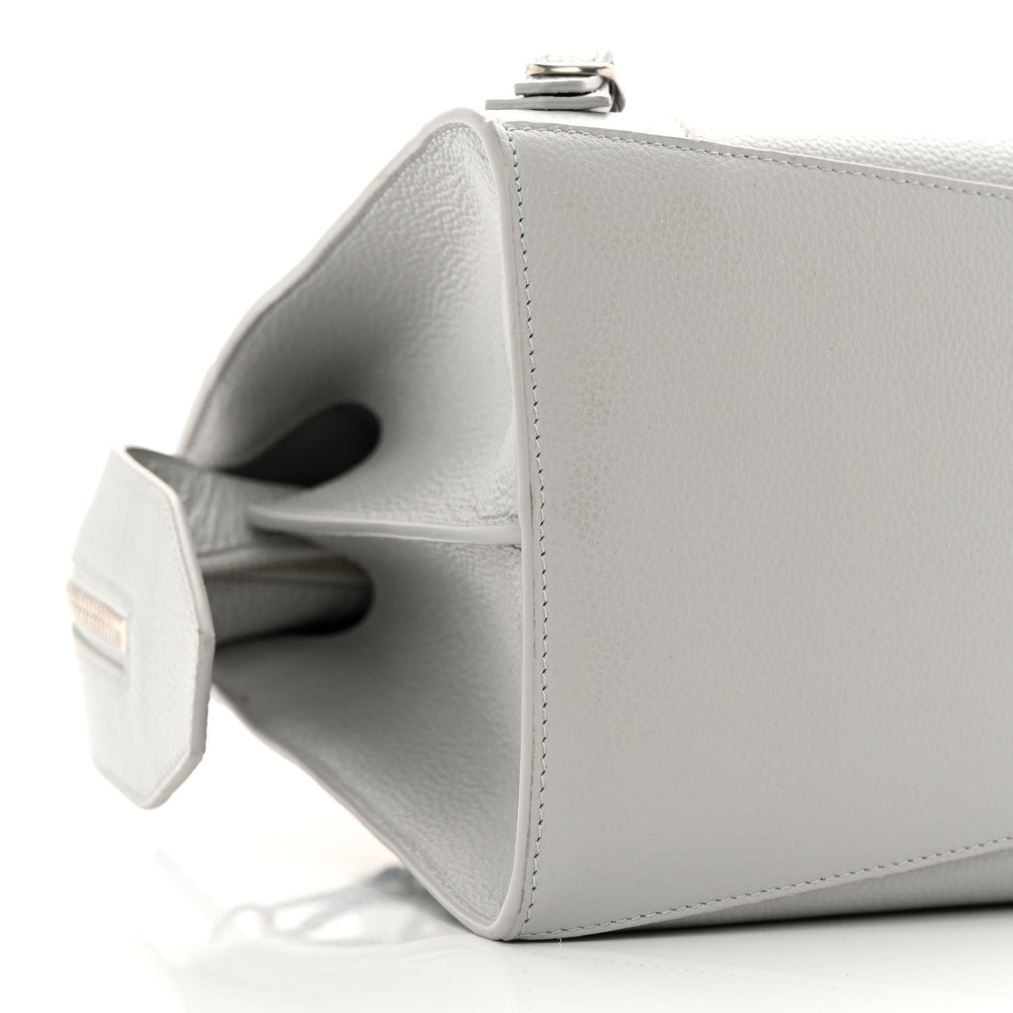 Grained Calfskin Silver Hardware Neo Classic City Light Grey
