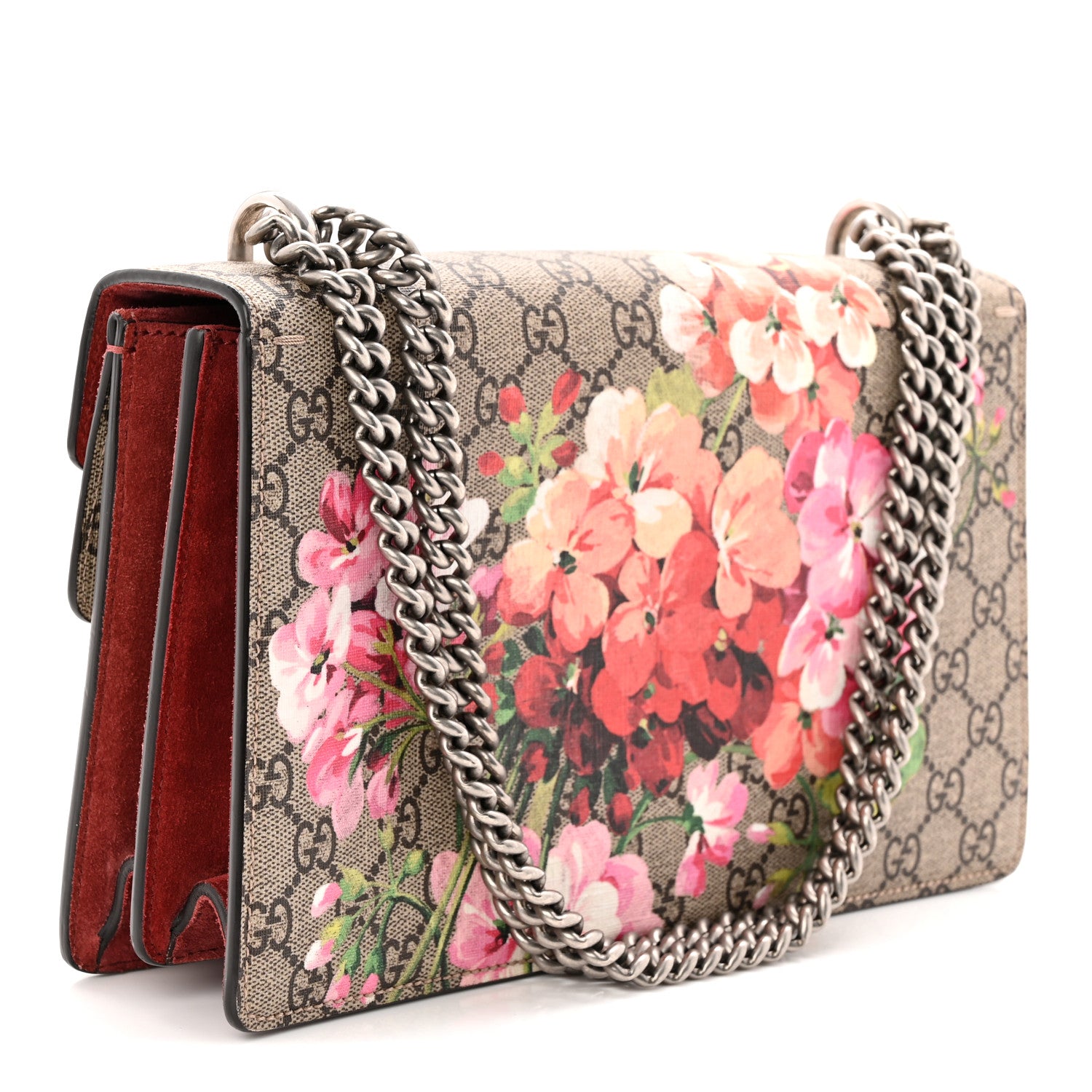 Gucci GG Supreme Monogram Blooms Small Dionysus Shoulder Bag Beige Multicolor Dry Rose 3 of 10
