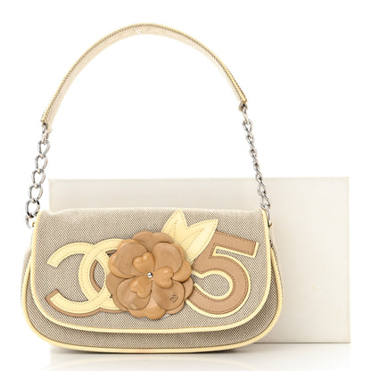 Chanel Canvas Camellia No. 5 Flap Beige Grey 13 of 13