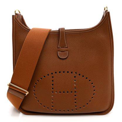 Hermes Taurillon Clemence Evelyne III PM Gold 1 of 10