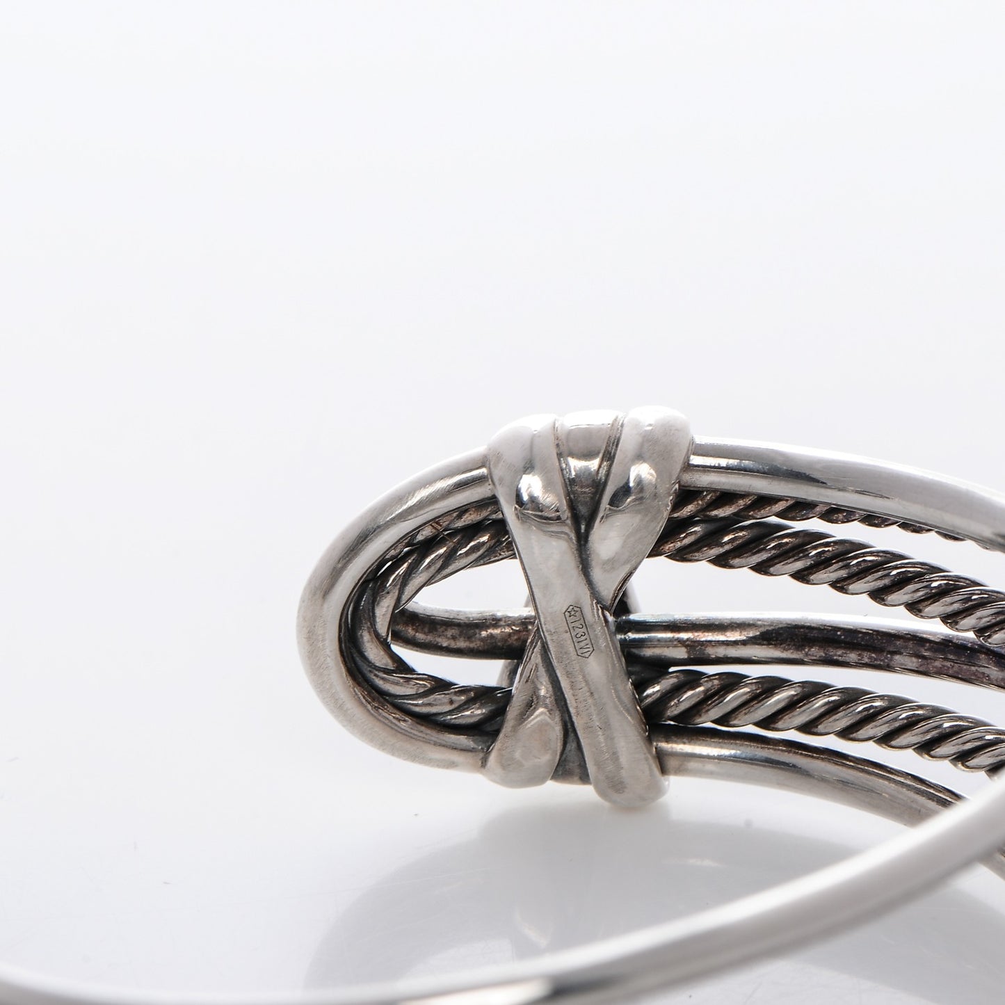 Sterling Silver 24mm Narrow Crossover Cuff
