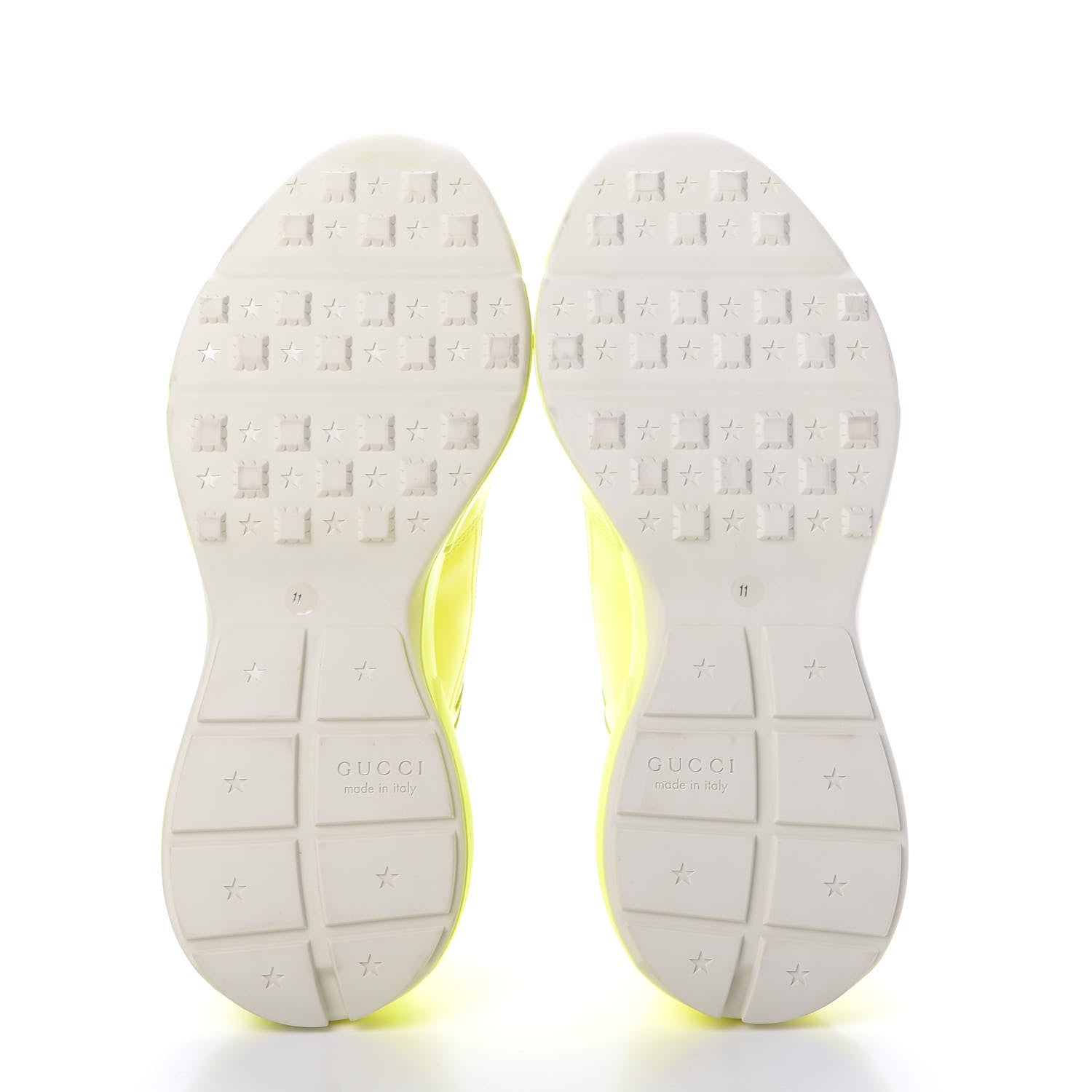 Gucci Calfskin Mens Rhyton Sneakers 11 Yellow Fluo 7 of 10