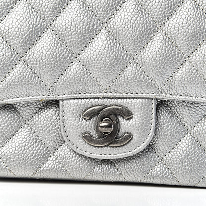 Chanel Metallic Caviar Quilted Mini Square Flap Silver 10 of 11