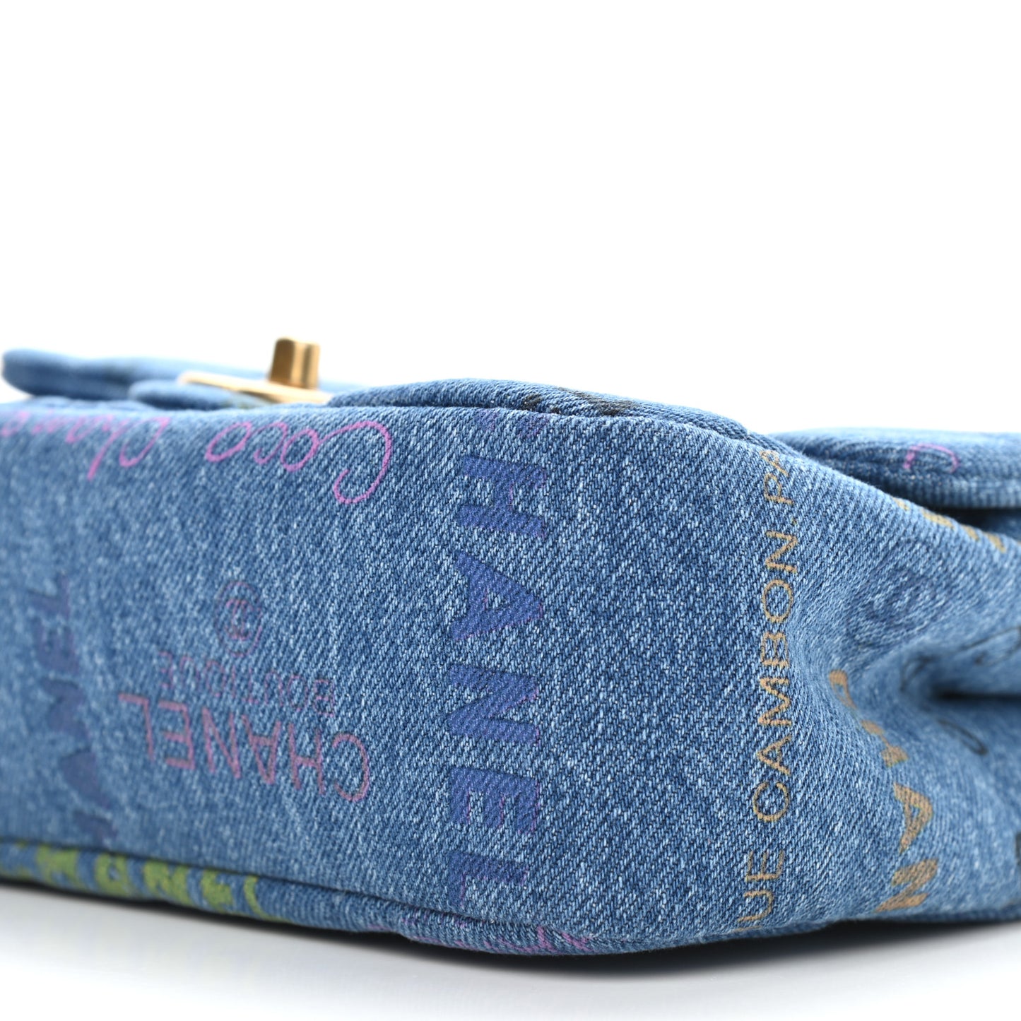 Denim Quilted Mini Denim Mood Rectangular Flap Blue Multicolor