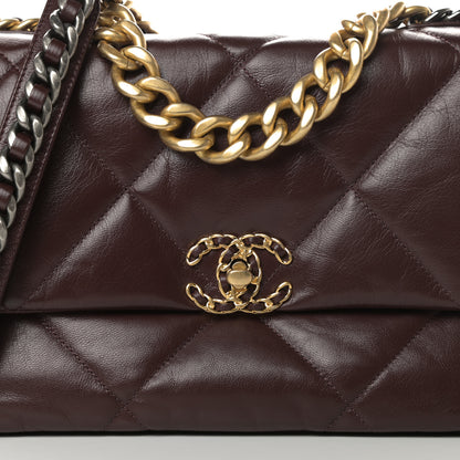 Chanel Lambskin Quilted Large Chanel 19 Flap Dark Brown 8 of 11