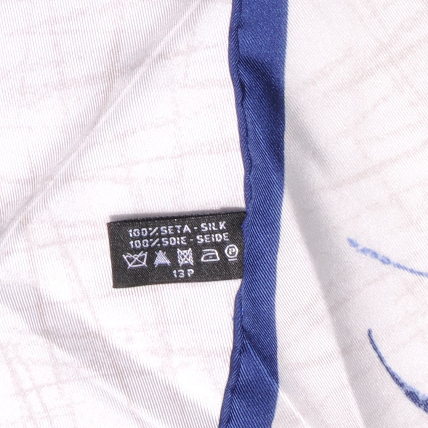 Silk CC Camellia Square Scarf Blue