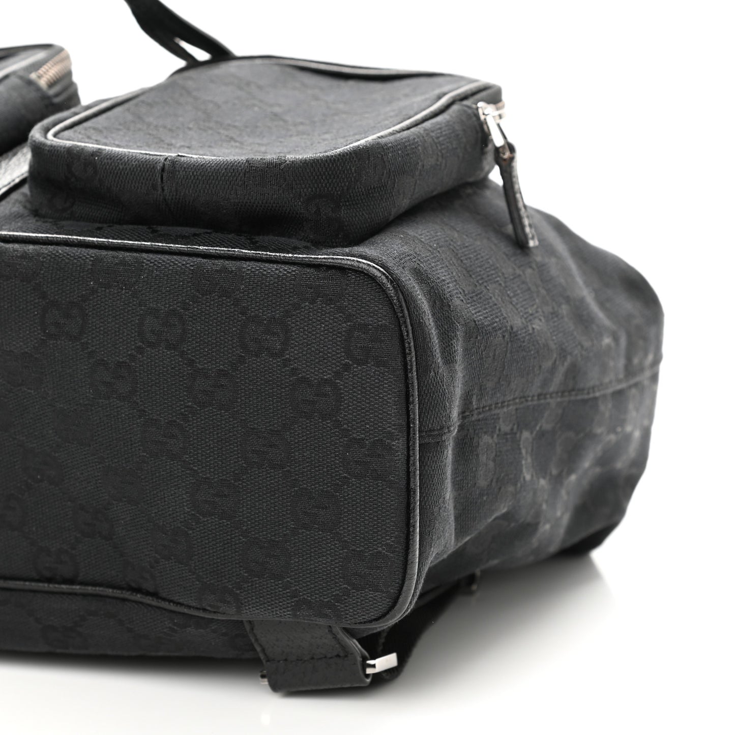 GG Monogram Single Buckle Backpack Black
