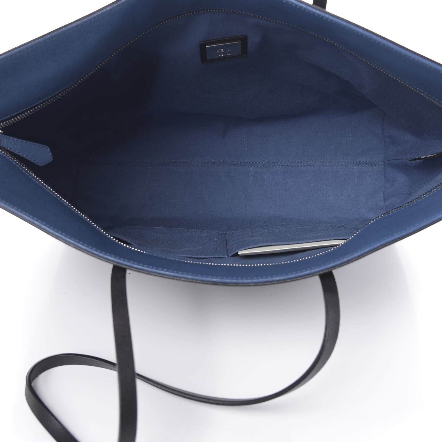 Fendi Vitello Elite Cuoio Monster Buggies Medium Roll Tote Black Multicolor Blue Cobalto 5 of 14