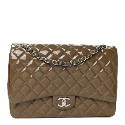 Chanel Patent Calfskin Quilted Maxi Double Flap Grey 1 of 10
