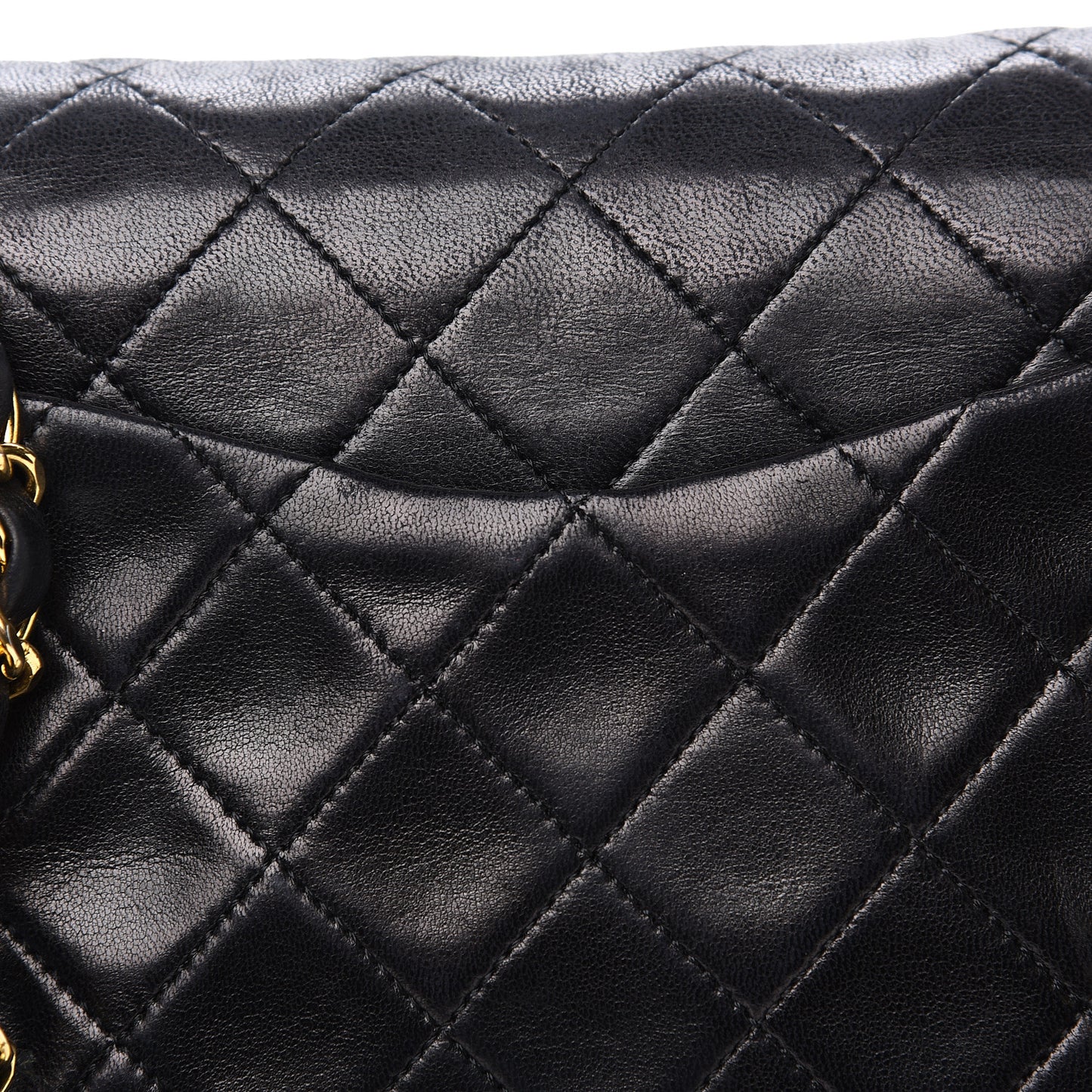 Lambskin Quilted Small Double Flap Black