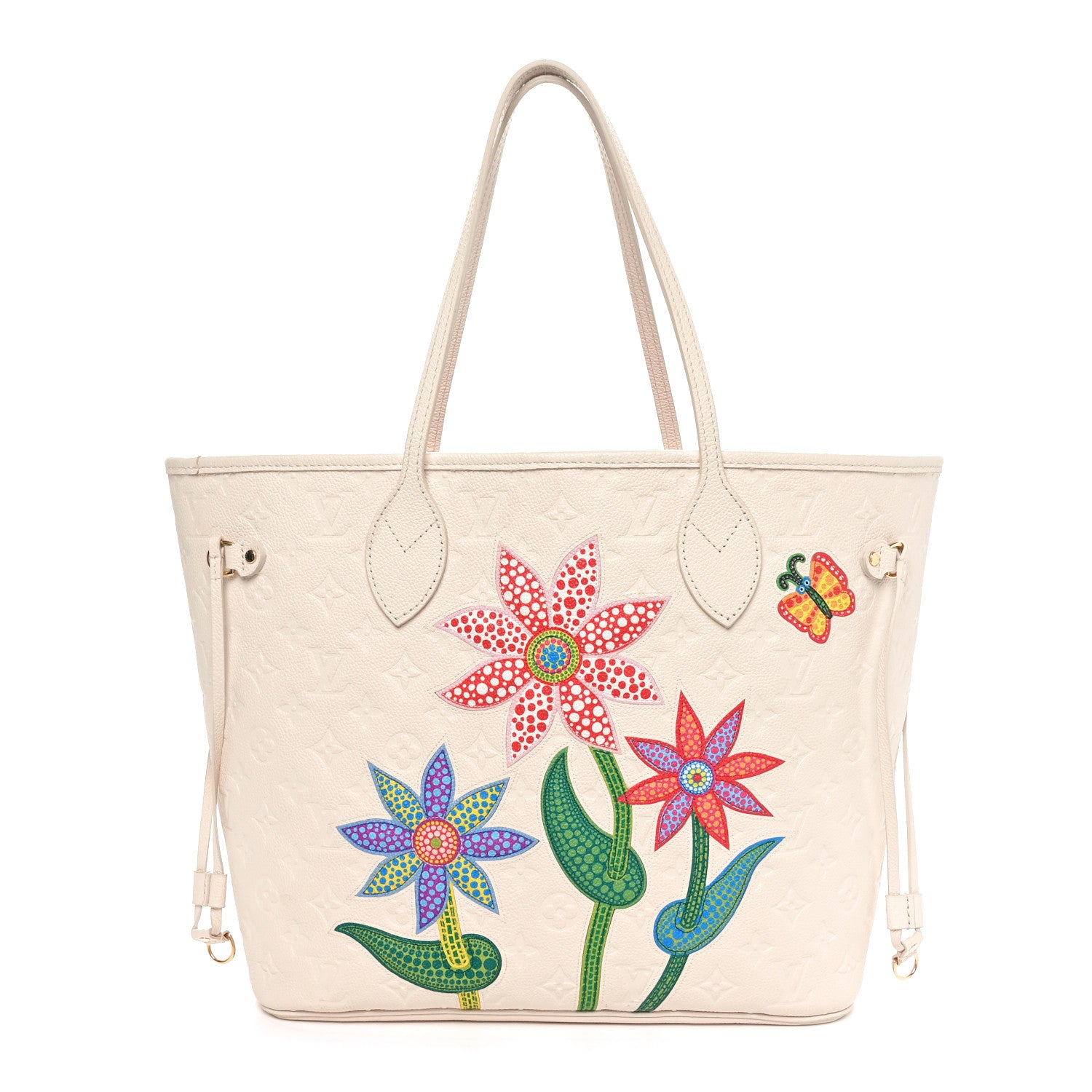 Louis Vuitton LV X YK Empreinte Inlaid Kusama Flowers Neverfull MM Quartz 1 of 10