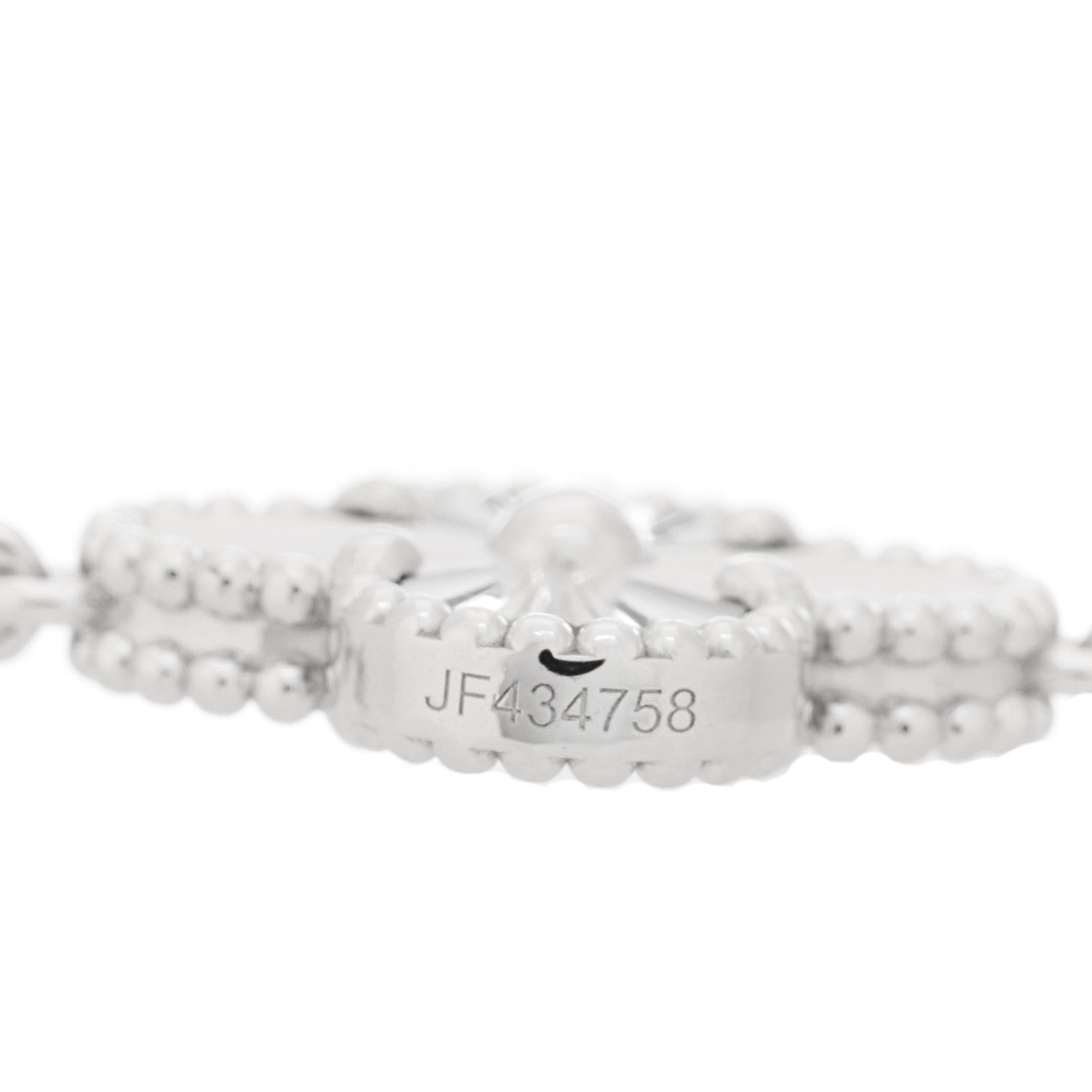 18K White Gold Chalcedony 5 Motifs Vintage Alhambra Bracelet