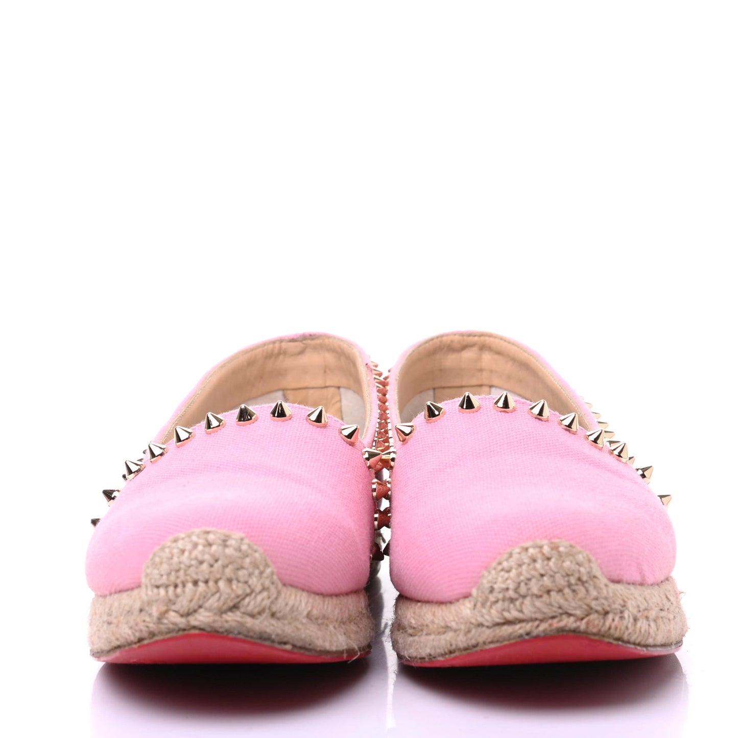 Canvas Ares Spikes Flat Espadrilles 36 Rose