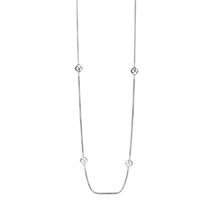 David Yurman Sterling Silver 6 Station Logo Necklace 1 of 5