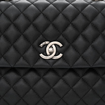 Chanel Caviar Lizard Quilted Medium Coco Handle Flap Black 8 of 11