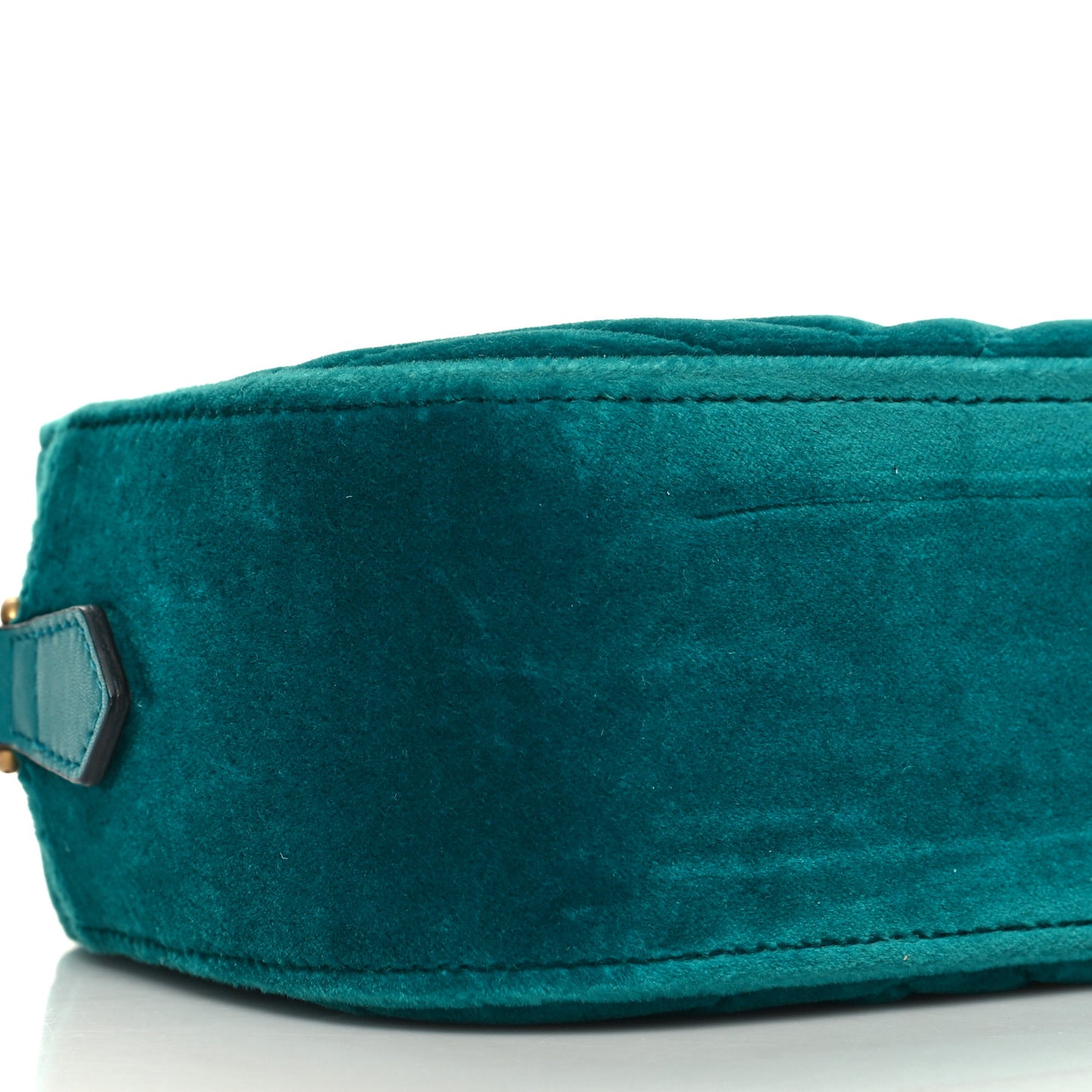 Velvet Matelasse Small GG Marmont Chain Shoulder Bag Pavone Cyan